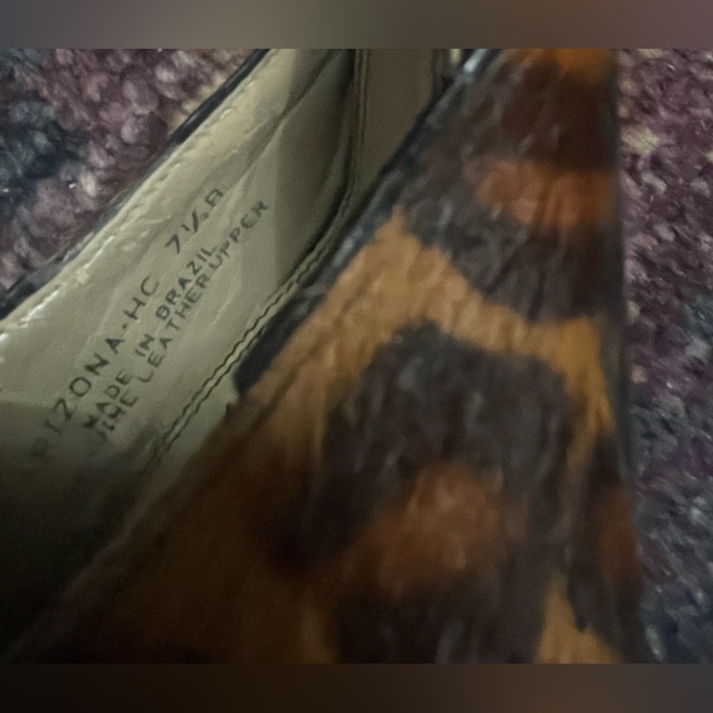 Gorgeous Dark Brown Leopard Pointed-Toe 3 1/2” Heeled Mules Calf Hair Leather - Picture 4 of 13